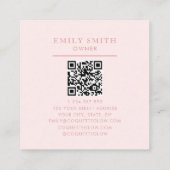 コケパーソナライズされたットディスコボールピンクリボン スクエア名刺 (裏面)