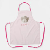 コケパーソナライズされたット眠る天使の彫刻 エプロン (正面)