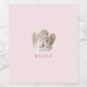 コケパーソナライズされたット眠る天使の彫刻 ワインラベル (シングルラベル)