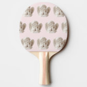 コケパーソナライズされたット眠る天使の彫刻 卓球ラケット (裏面)