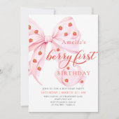 コケベリーファースト誕生日ストロベリーインベイション 招待状 (正面)