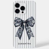 コケモダンットグレストライプーズガーリーボウ名前をカスタムする Case-Mate iPhoneケース (裏面)