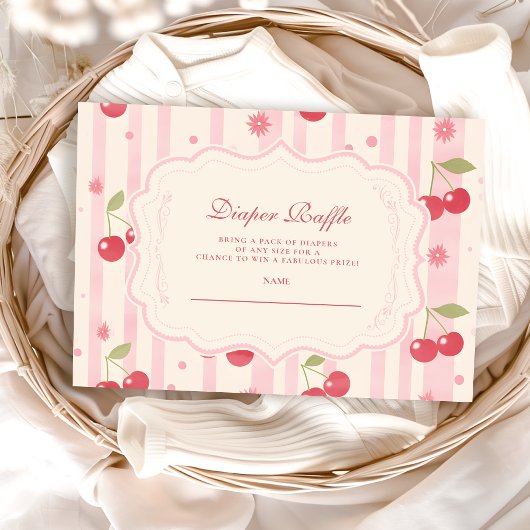 コケユニークットさくらんぼオントップベビーおむつラッフル エンクロージャーカード