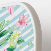 コケ名門私立校風のットピンクボーズブルーストライプモノグラム ピックルボールラケット (左詳細)