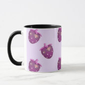 コケ名門私立校風のーかわいい紫ガーリーいちごマグカップ マグカップ (左)