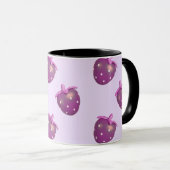 コケ名門私立校風のーかわいい紫ガーリーいちごマグカップ マグカップ (正面右)