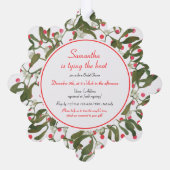 コケ恋しく思ット夫人への弓ミスタントーブライダルシャワー オーナメントカード (裏面)