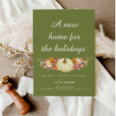 コケ緑の幸せな感謝感動的な発表 ポストカード