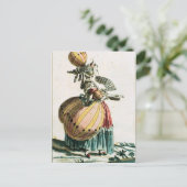 コケ飛んでいるットc.1784 (カラー版木、銅版、版画) ポストカード (スタンド正面)