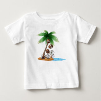 ココおもしろいコナッツカオスパームユーモアのあるツリー ベビーTシャツ