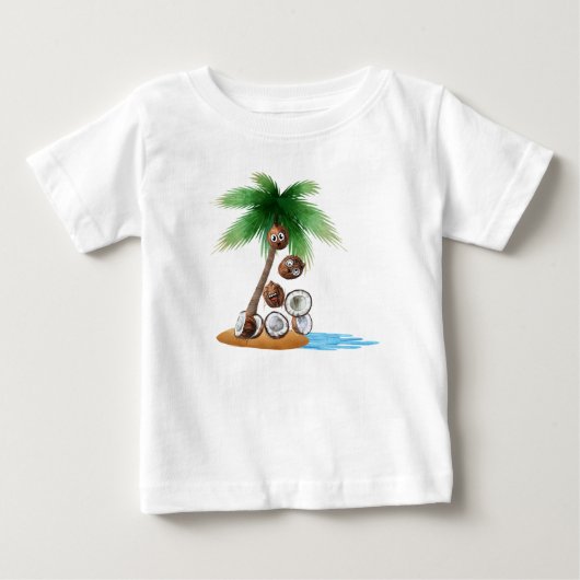 ココおもしろいコナッツカオスパームユーモアのあるツリー ベビーTシャツ (正面)