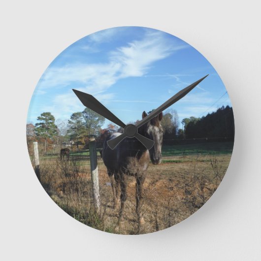 ココとクリームブラウン ラウンド壁時計 (正面)