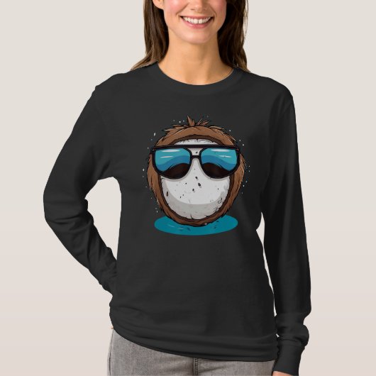 ココとヤシの木の愛好家のためのニースココナッツ Tシャツ (正面)