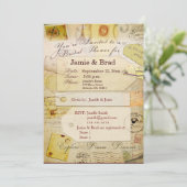 ココアおよびクリームの花嫁旅行シャワーのテーマ 招待状 (スタンド正面)