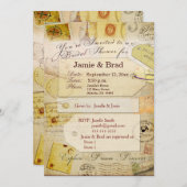 ココアおよびクリームの花嫁旅行シャワーのテーマ 招待状 (正面/裏面)