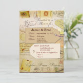 ココアおよびクリームの花嫁旅行シャワーのテーマ 招待状 (スタンド正面)