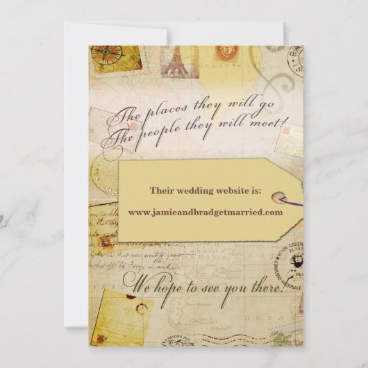 ココアおよびクリームの花嫁旅行シャワーのテーマ 招待状 (裏面)