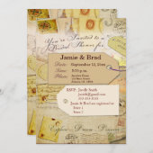 ココアおよびクリームの花嫁旅行シャワーのテーマ 招待状 (正面/裏面)