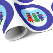 ココアかわいこちゃんのクリスマスの聖歌隊2海軍 ラッピングペーパー (ロールコーナー)