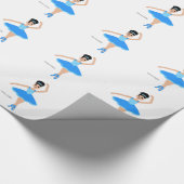 ココアかわいこちゃんのバレリーナの青 ラッピングペーパー (角)