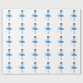 ココアかわいこちゃんのバレリーナの青 ラッピングペーパー (フラット)