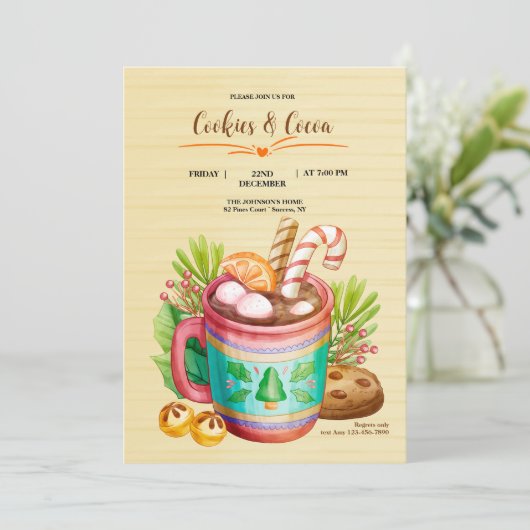 ココアとクッキーのお誘い 招待状 (スタンド正面)