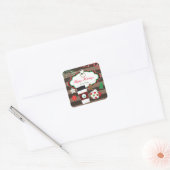 ココアとクッキーのクリスマスお礼ステッカー スクエアシール (封筒)