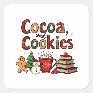 ココアとクッキーのクリスマス愛好家 スクエアシール