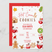 ココアとクッキーのクリスマス誕生日パーティー 招待状 (正面/裏面)
