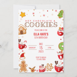 ココアとクッキーのクリスマス誕生日パーティー 招待状