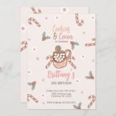 ココアとクッキーの冬のお誕生日招待状 招待状 (正面/裏面)