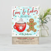 ココアとクッキークリスマスパーティの招待状 招待状 (スタンド正面)