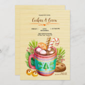 ココアとクッキー招待状 招待状 (正面/裏面)