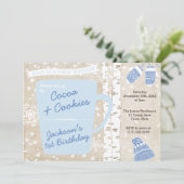 ココアとクッキー素朴の森の男の子の誕生日パーティー 招待状 (スタンド正面)