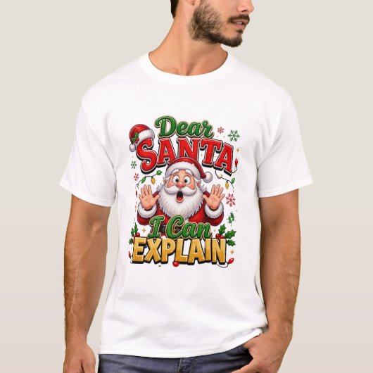 ココアとクリスマスソングのクリスマスTシャツ – 面白いホリデー Tシャツ (正面)