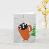 ココアとツリーのグリーティングカード カード (黄色い花)