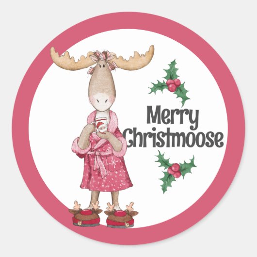 ココアとパジャマのクリスマスムース ラウンドシール (正面)