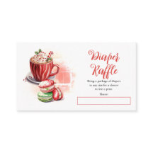 ココアとマカロンガールベビーシャワーおむつラッフル