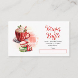 ココアとマカロンガールベビーシャワーおむつラッフル エンクロージャーカード
