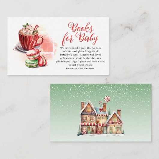 ココアとマカロンガールベビーシャワーベビー本 エンクロージャーカード (正面/裏面)