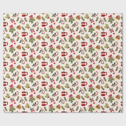 ココアとマシュマロのクリスマスモーニング ラッピングペーパー (フラット)