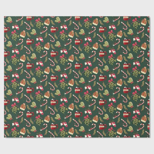 ココアとマシュマロのクリスマスモーニング ラッピングペーパー (フラット)