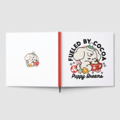 ココアと子犬の夢に満ちた – かわいい冬の犬 ゲストブック (全面)