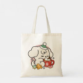 ココアと子犬の夢に満ちた – かわいい冬の犬 トートバッグ (裏面)