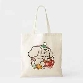 ココアと子犬の夢に満ちた – かわいい冬の犬 トートバッグ