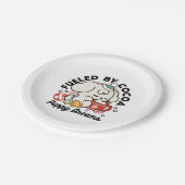 ココアと子犬の夢に満ちた – かわいい冬の犬 ペーパープレート (アングル)