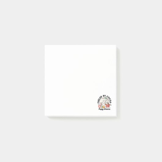 ココアと子犬の夢に満ちた – かわいい冬の犬 ポストイット (正面)