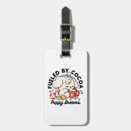 ココアと子犬の夢に満ちた – かわいい冬の犬 ラゲッジタグ