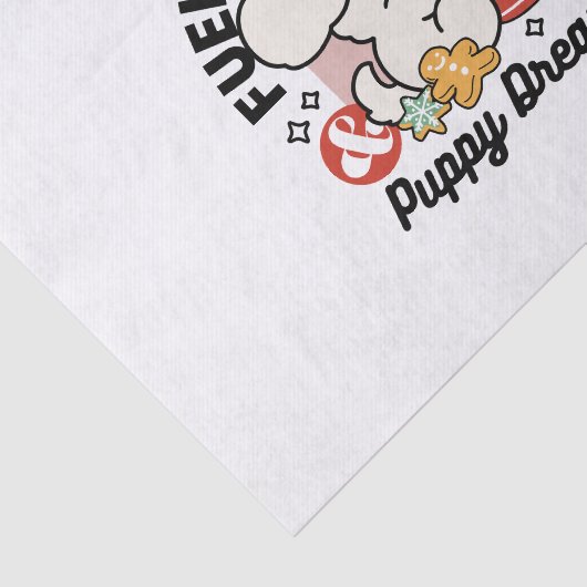 ココアと子犬の夢に満ちた – かわいい冬の犬 薄葉紙 (詳細)