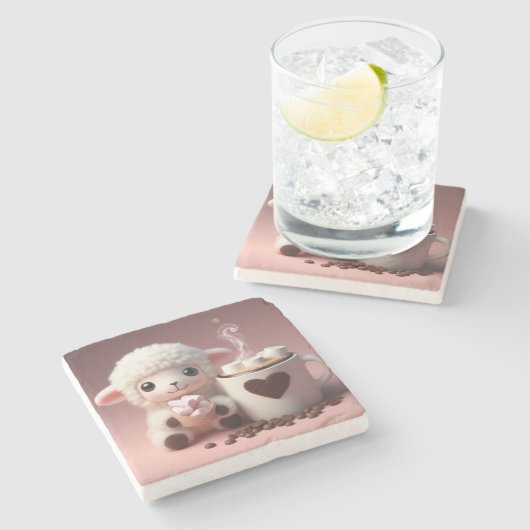 ココアと子羊の甘い夢 ストーンコースター (横)